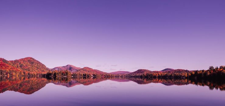 view of the Lac-Superieur, in Laurentides, Mont-tremblant, Quebec, Canada