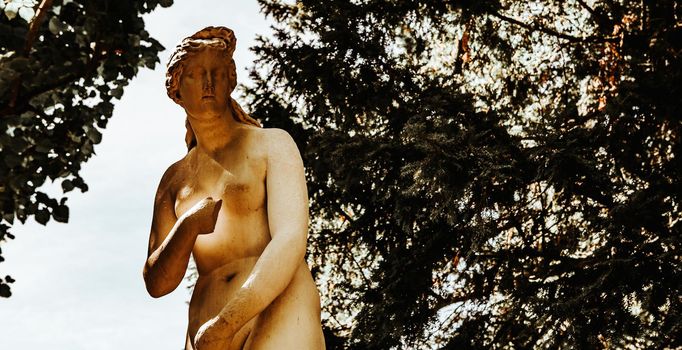 COMPIEGNE, FRANCE, AUGUST 13, 2016 : statue in gardens of chateau de Compiegne, august 13, 2016 in Compiegne, Oise, France