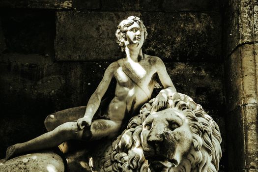 COMPIEGNE, FRANCE, AUGUST 13, 2016 : statue in gardens of chateau de Compiegne, august 13, 2016 in Compiegne, Oise, France