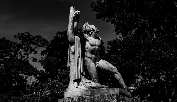 COMPIEGNE, FRANCE, AUGUST 13, 2016 : statue in gardens of chateau de Compiegne, august 13, 2016 in Compiegne, Oise, France