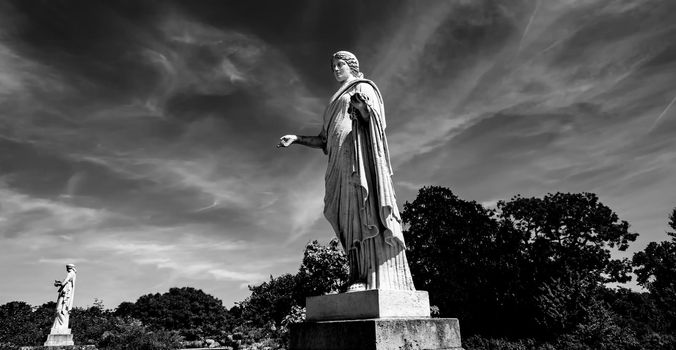 COMPIEGNE, FRANCE, AUGUST 13, 2016 : statue in gardens of chateau de Compiegne, august 13, 2016 in Compiegne, Oise, France