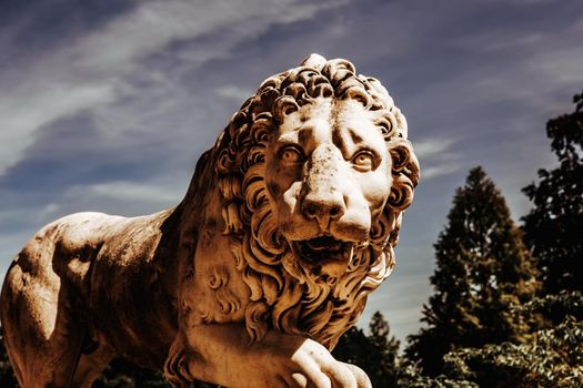 COMPIEGNE, FRANCE, AUGUST 13, 2016 : statue in gardens of chateau de Compiegne, august 13, 2016 in Compiegne, Oise, France