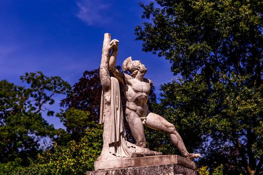 COMPIEGNE, FRANCE, AUGUST 13, 2016 : statue in gardens of chateau de Compiegne, august 13, 2016 in Compiegne, Oise, France