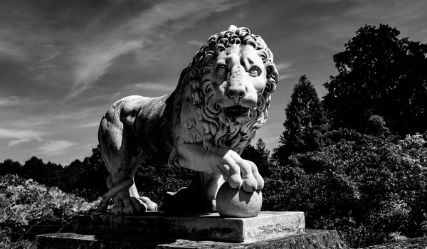 COMPIEGNE, FRANCE, AUGUST 13, 2016 : statue in gardens of chateau de Compiegne, august 13, 2016 in Compiegne, Oise, France