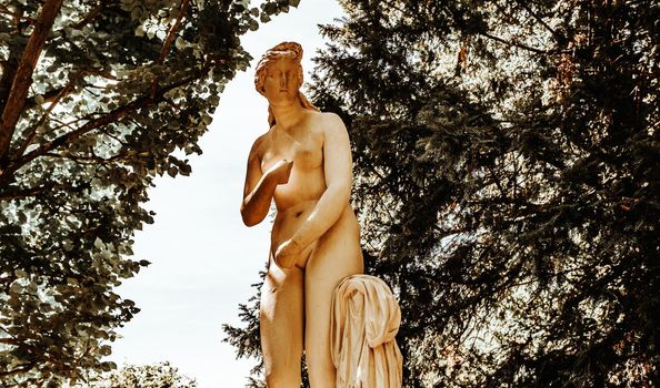 COMPIEGNE, FRANCE, AUGUST 13, 2016 : statue in gardens of chateau de Compiegne, august 13, 2016 in Compiegne, Oise, France