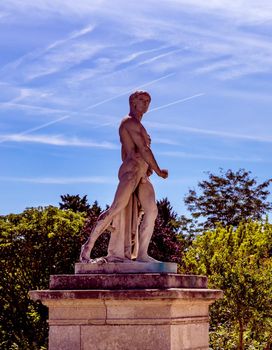 COMPIEGNE, FRANCE, AUGUST 13, 2016 : statue in gardens of chateau de Compiegne, august 13, 2016 in Compiegne, Oise, France