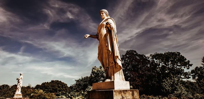 COMPIEGNE, FRANCE, AUGUST 13, 2016 : statue in gardens of chateau de Compiegne, august 13, 2016 in Compiegne, Oise, France