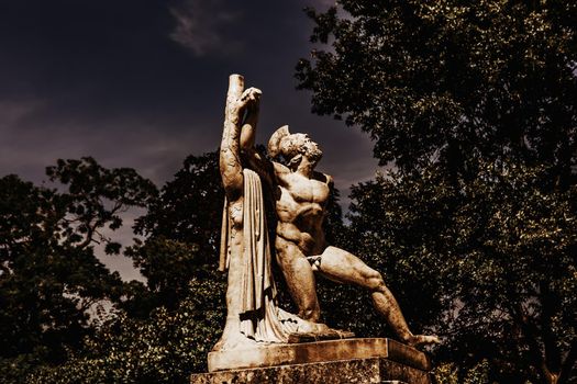 COMPIEGNE, FRANCE, AUGUST 13, 2016 : statue in gardens of chateau de Compiegne, august 13, 2016 in Compiegne, Oise, France