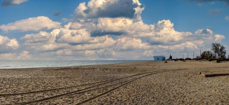 29.10.2020. Sergeevka resort in Odessa region, Ukraine, on a sunny autumn morning