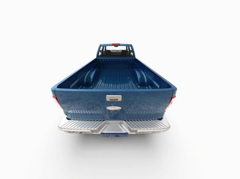 Generic and Brandless Pickup Truck with Enclosed Cabin Isolated on White 3d Illustration, Contemporary Light-Duty Truck Studio, Utility Vehicle Ute Auto Transport, Pickup Open Cargo Area Vehicle Sign