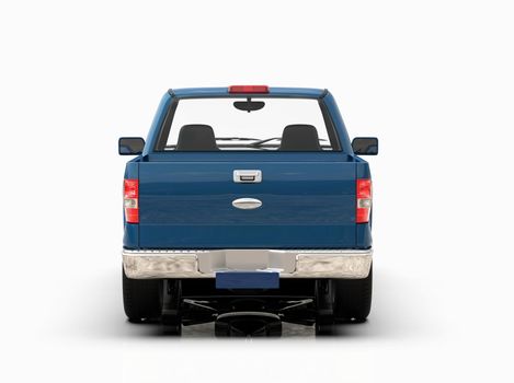 Generic and Brandless Pickup Truck with Enclosed Cabin Isolated on White 3d Illustration, Contemporary Light-Duty Truck Studio, Utility Vehicle Ute Auto Transport, Pickup Open Cargo Area Vehicle Sign