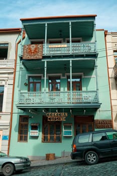 Authentic architecture of a cozy area of the old city of Tbilisi.