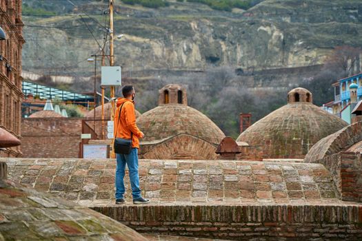 Popular city landmark in Tbilisi. Ancient underground complex of sulfur baths.