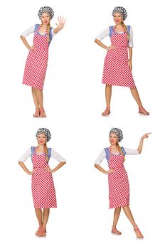 Woman cook isolated on the white background
