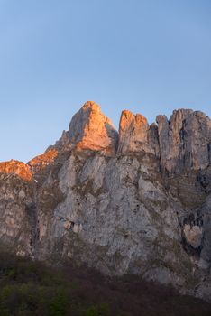 Picos de Europa mountains next to Fuente De village Cantabria Spain