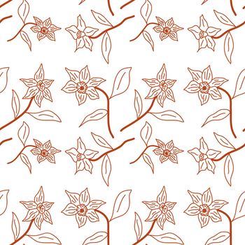 Floral pattern with flowers and leaves   Fantasy flowers       Abstract Floral geometric fantasy
