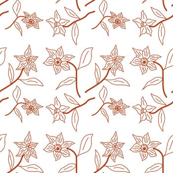 Floral pattern with flowers and leaves   Fantasy flowers       Abstract Floral geometric fantasy