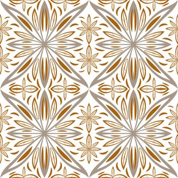 Floral damask pattern with abstract flowers Ethnic endless background with ornamental decorative elements with traditional  motives  tribal geometric figures