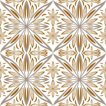 Floral damask pattern with abstract flowers Ethnic endless background with ornamental decorative elements with traditional  motives  tribal geometric figures