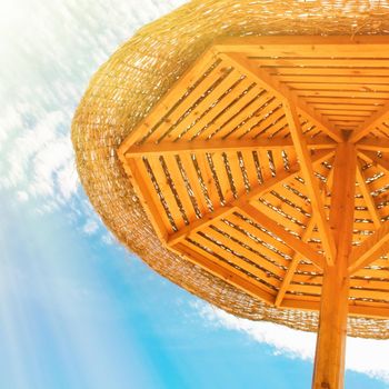 beach umbrella - travel, vacation and summer holidays concept, elegant visuals