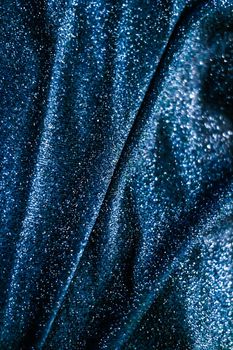 Luxe glowing texture, night club branding and New Years party concept - Blue holiday sparkling glitter abstract background, luxury shiny fabric material for glamour design and festive invitation