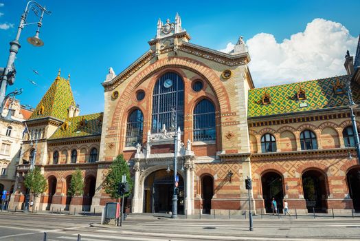 Historical Building of Central Market Hall In Budapest, Hungary