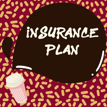 Conceptual display Insurance Plan, Conceptual photo includes the risk management that a worker is covered Colorful Design Displaying Message, Abstract Coffee Shop Menu