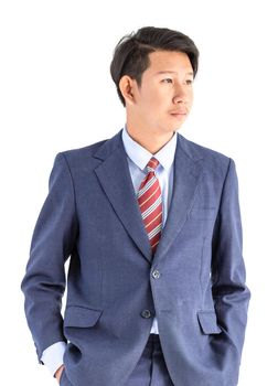 Young asian business men portrait in suit  over white background