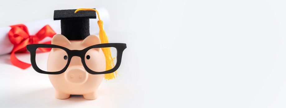 Design concept of new fresh graduate trying to find a job and learning to earnig and saving money.