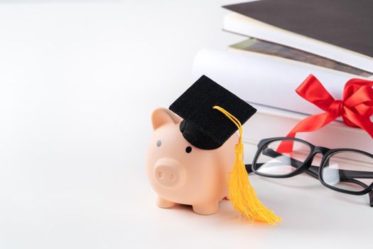 Design concept of new fresh graduate trying to find a job and learning to earnig and saving money.