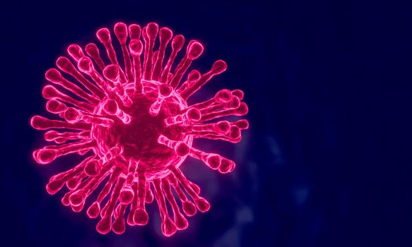 3D rendering Microscope cells Coronavirus 2019 closes up, looking at the microscopy of virus cells, the concept of an epidemic coronavirus that is dangerous to humans. Epidemic medical health risks