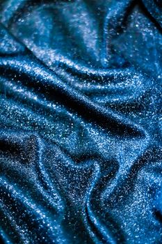 Luxe glowing texture, night club branding and New Years party concept - Blue holiday sparkling glitter abstract background, luxury shiny fabric material for glamour design and festive invitation