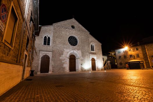 terni,italy june 30 2021:Church of San Francesco Vieste at night in Terni