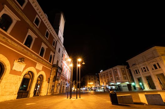 terni,italy june 30 2021:Terni Piazza Europa view at night in Terni