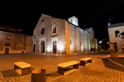 terni,italy june 30 2021:Church of San Francesco Vieste at night in Terni