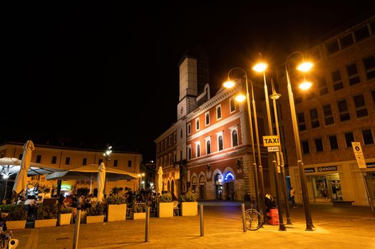 terni,italy june 30 2021:Terni Piazza Europa view at night in Terni