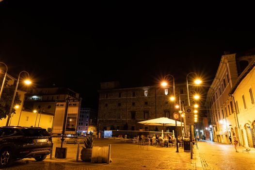 terni,italy june 30 2021:Terni Piazza Europa is view of the town at night in Terni