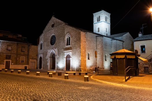 terni,italy june 30 2021:Church of San Francesco Vieste at night in Terni