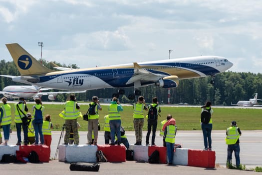 July 2, 2019, Moscow, Russia. Airplane Airbus A330-300 I Fly Airlines at Vnukovo airport in Moscow.