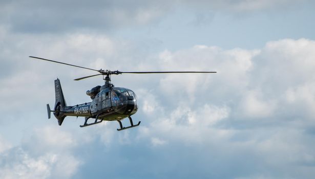 September 12, 2020, Kaluga region, Russia. Helicopter Sud-Aviation Gazelle SA 341 G at the airport Oreshkovo.