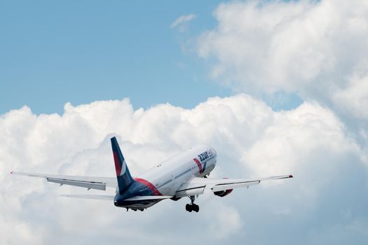 July 2, 2019, Moscow, Russia. Airplane Boeing 767-300 Azur Air Airline at Vnukovo airport in Moscow.