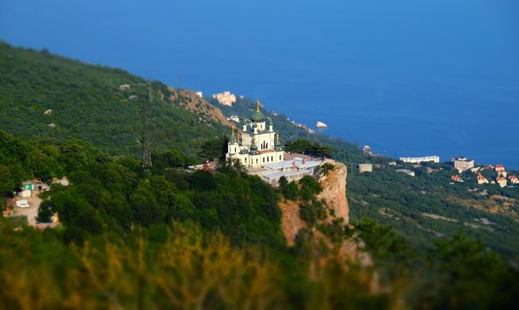 Church of the Resurrection of Christ on the edge of a cliff in the village of Foros in Crimea.