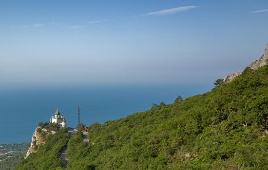 Church of the Resurrection of Christ on the edge of a cliff in the village of Foros in Crimea.