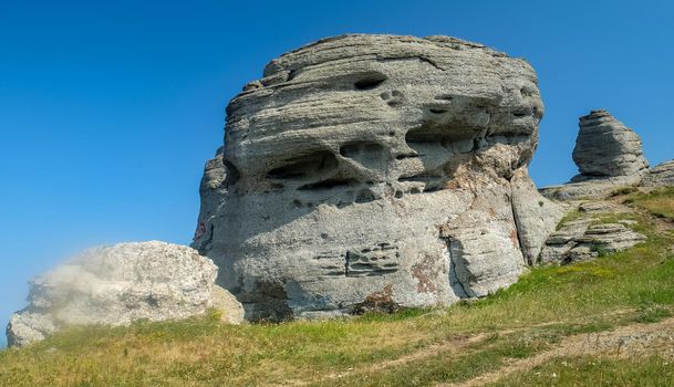 Rocks of the Demerdzhi mountain range in the Crimea.