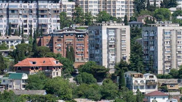 Urban landscape with buildings and architecture. Yalta, Crimea