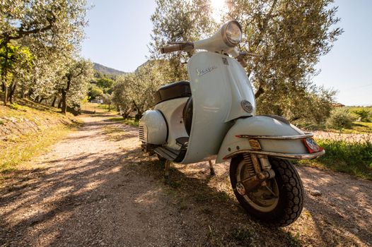 terni ,italy JULY 02 2021 :vespa 50 special vintage piaggio