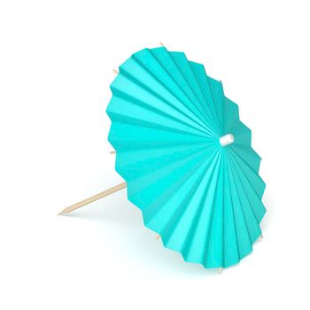 Cocktail umbrella on white background