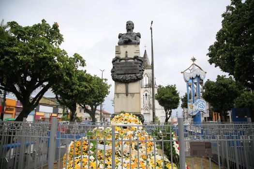 salvador, bahia, brazil - july 2, 2021: statue of General Pierre Labatut, or Pedro Labatut, seen in the city of Salvador. He organized the so-called Pacifying Army during Bahia's independence.