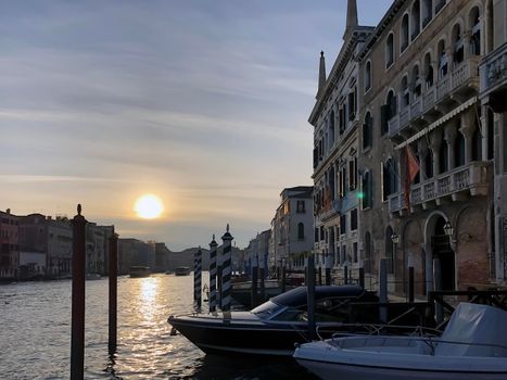 Panoramic view of Grand Canal in Venice city