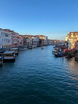 Panoramic view of Grand Canal in Venice city